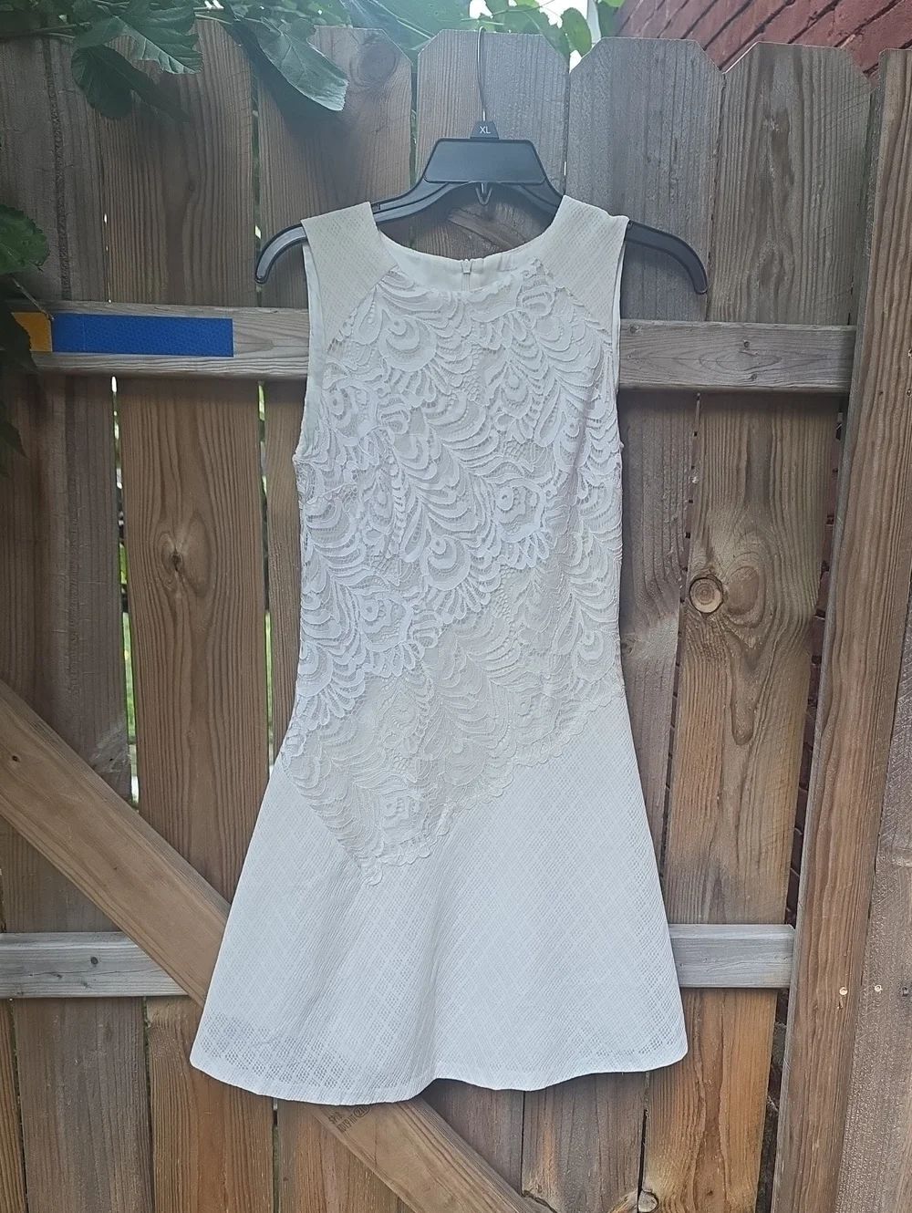 Sandro Ivory Lace Sleeveless Mini Dress